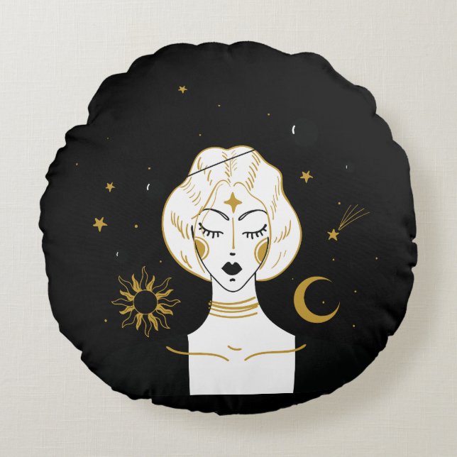 Cojín Redondo Estrella astrológica (Anverso)