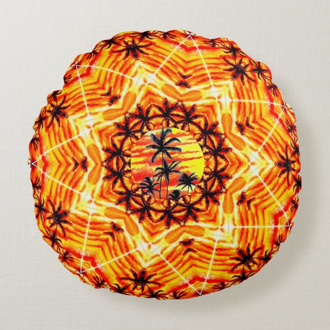 Cojín Redondo Estrella Coco Palm (Anverso)