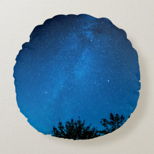 Cojín Redondo Estrella de cielo estrellado de vía lechosa