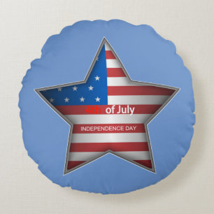 Cojín Redondo Estrella del Día de la Independencia