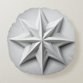 Cojín Redondo Estrella gris y blanca del país moderno