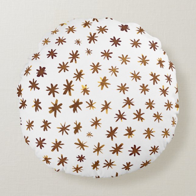 Cojín Redondo Estrellas acuáticas - ámbar (Anverso)