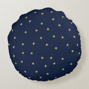 Cojín Redondo Estrellas De Armada Y Oro