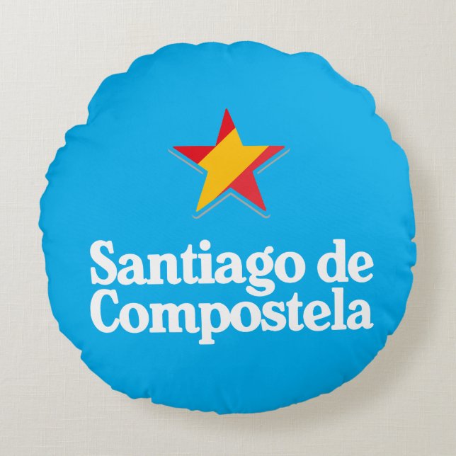 Cojín Redondo Estrellas de España – Santiago de Compostela (Anverso)