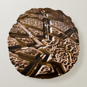 Cojín Redondo Estrellas de terciopelo neutro