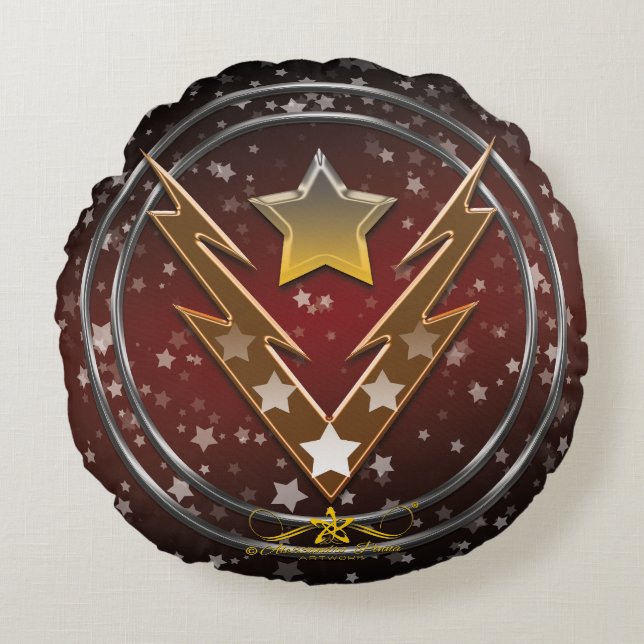 Cojín Redondo Estrellas de trueno (Anverso)