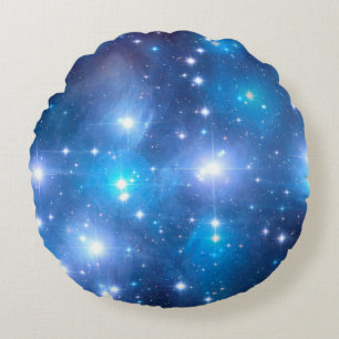 Cojín Redondo Estrellas del Universo Azul + tus ideas