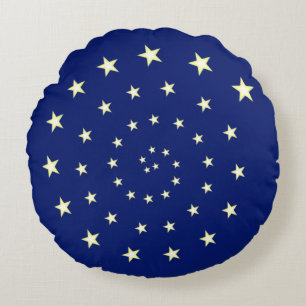Cojín Redondo Estrellas Elegantes en Espiral sobre Almohadón Red