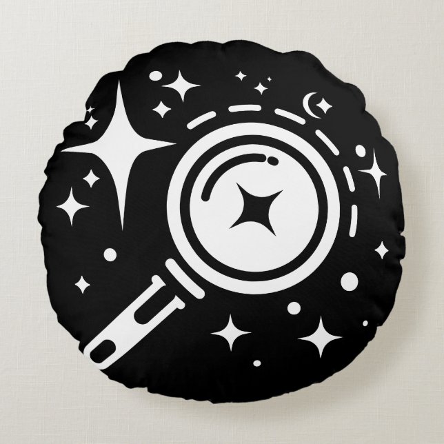 Cojín Redondo Estrellas espumosas, el ejemplo de una era digital (Anverso)