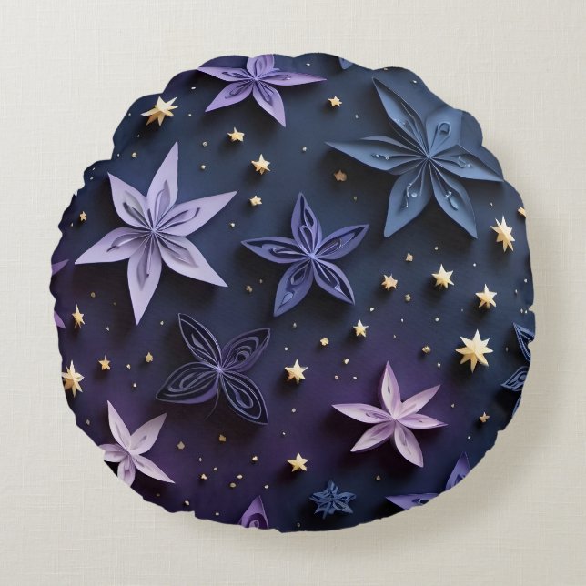 Cojín Redondo Estrellas nocturnas de Papercut (Anverso)