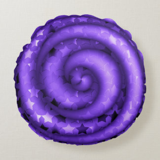 Cojín Redondo Estrellas púrpuras almenadas redondeadas de almoha