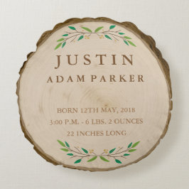 Cojín Redondo Estrellas redondas de madera rústica