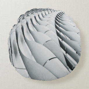 Cojín Redondo Estructura del edificio blanco y gris