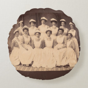 Cojín Redondo estudiantes de enfermería de aproximadamente 1914