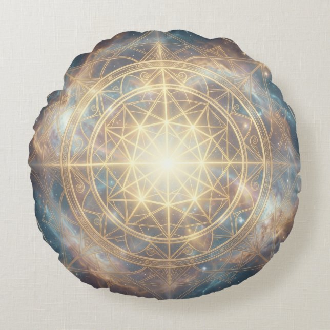 Cojín Redondo Ethereal Vision – Beyond Reality. (Anverso)