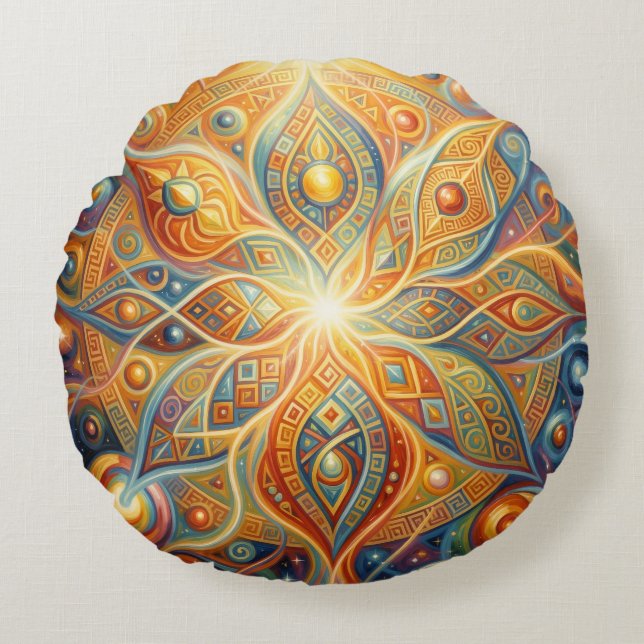 Cojín Redondo Ethereal Vision – Beyond Reality42 (Anverso)