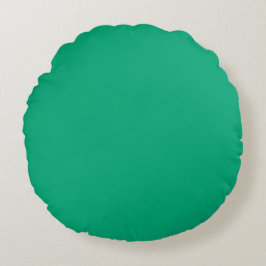 Cojín Redondo etiqueta o sticker circular verde liso con borde o
