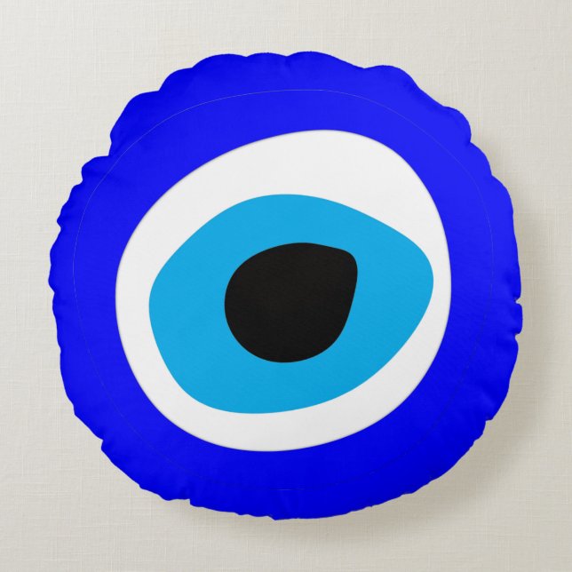 Cojín Redondo Evil Eye Talisman y Arab Amulet /turco, griego (Anverso)