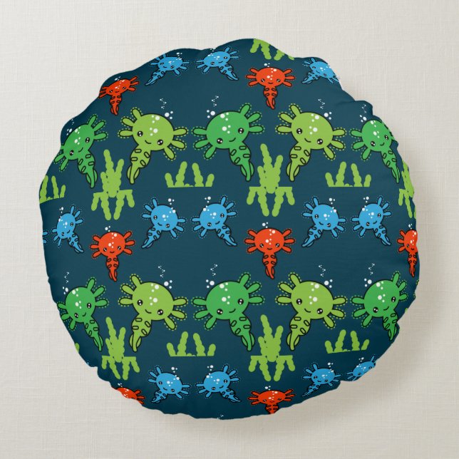 Cojín Redondo Exotic Axototl Salamander Pillowcase (Reverso)