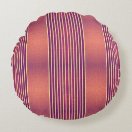 Cojín Redondo Exotic Faux Snake Leather & Linear Stripe Salmon