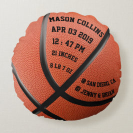 Cojín Redondo Expedientes personalizados del nacimiento del