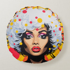 Cojín Redondo Explosión de arte pop
