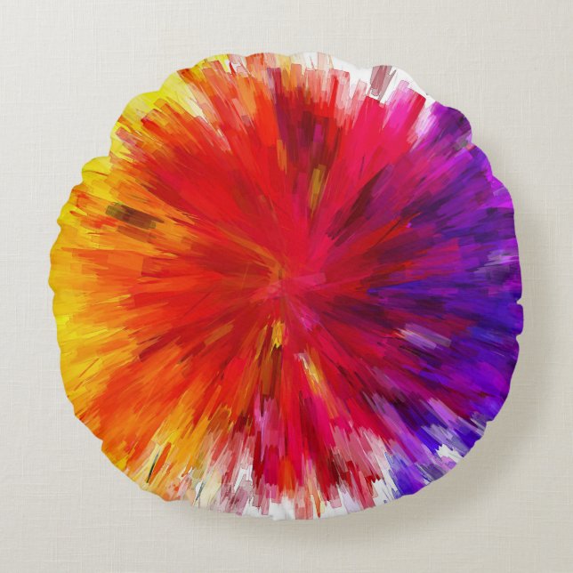 Cojín Redondo Explosión de color (Anverso)