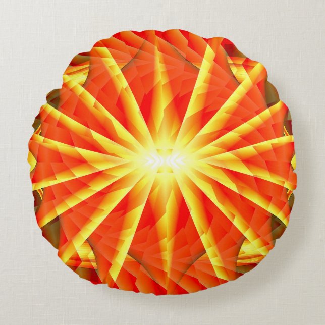 Cojín Redondo Explosión de sol...... (Anverso)