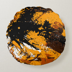Cojín Redondo Explosión de tinta: salpicaduras de resplandor col