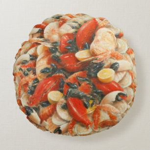 Cojín Redondo Extravagancia 2010 de los mariscos