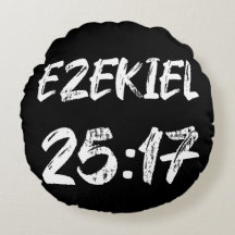 Ezekiel 25 17 Tipografía Grunge Verso Etiqueta