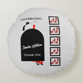 Cojín Redondo Fab Silhouette Glam Shoes Red Black Birthday