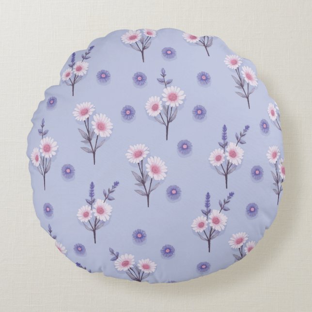 Cojín Redondo Fairy Dust Daisies (Anverso)