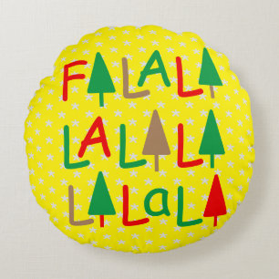 Cojín Redondo FaLaLaLa... Pilar redondo amarillo verde simple