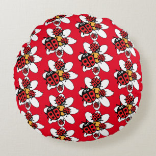 Cojín Redondo familia ladybird y Ladybug