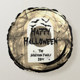 Cojín Redondo Familly Photo Keepsake Spooky Happy Halloween