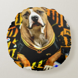 Cojín Redondo Fanático de Pitbull Rescue Dog