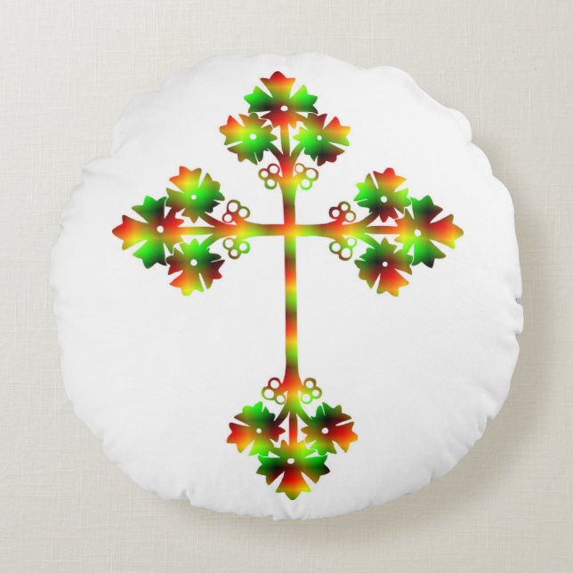 COJÍN REDONDO FANCY CROSS (Anverso)