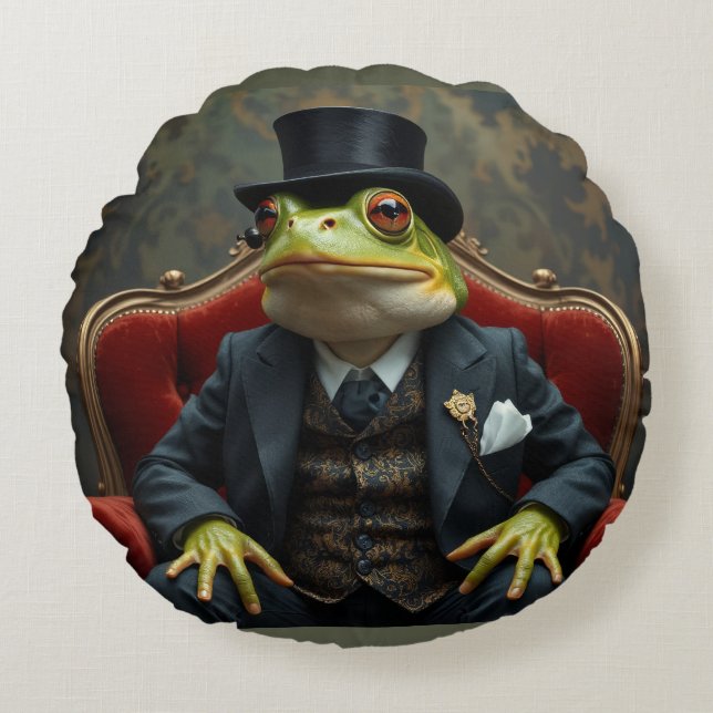 Cojín Redondo Fancy Frog (Anverso)