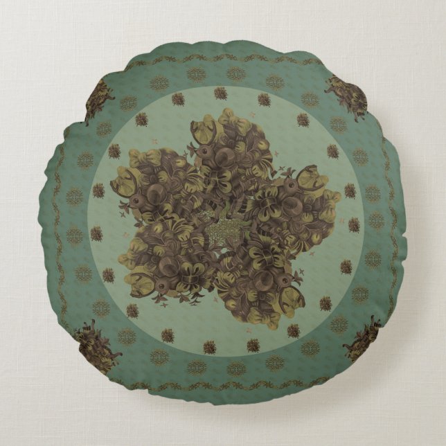 Cojín Redondo Fantasía Barroca (Anverso)