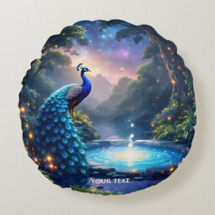 Cojín Redondo Fantasía Cuesta Noche Peacock