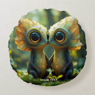 Cojín Redondo Fantasía Cute deja amor por el bosque