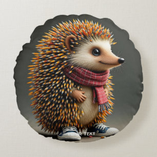 Cojín Redondo Fantasía Cute Hedgehog Agujas negras