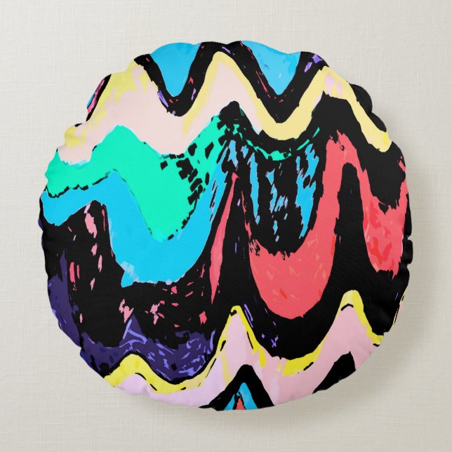 Cojín Redondo Fantasía en el mar (Anverso)