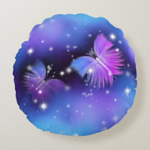 Cojín Redondo Fantasía Espacial Mariposas Cosmógenas
