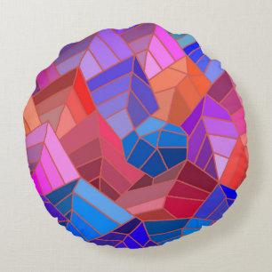 Cojín Redondo Fantasías vistas de las montañas desde el cielo