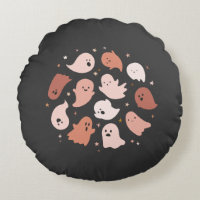 Fantasma de Halloween lindo naranja rosa