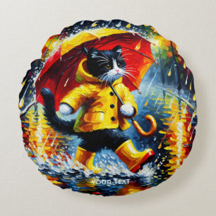 Cojín Redondo Fantasy Cute Cat Boots Umbrella