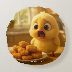 Cojín Redondo Fantasy Cute Chicken Nuggets Baby