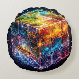 Cojín Redondo Fantasy Cute Cube Seasons Space